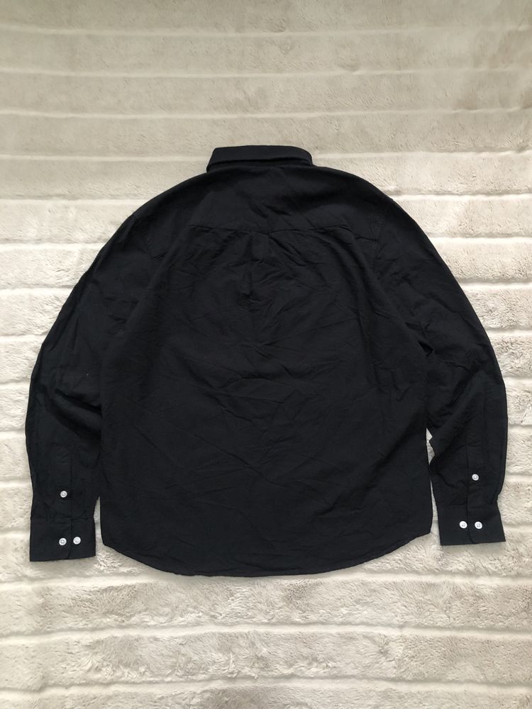 ZARA BLACK (M) Relaxed Custom Fit рубашка мужская черная 100% хлопок