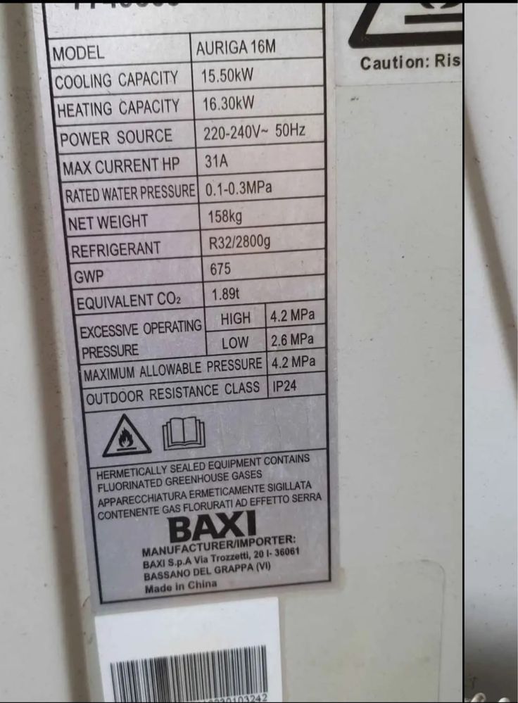 Тепловий насос BAXi італія , новий