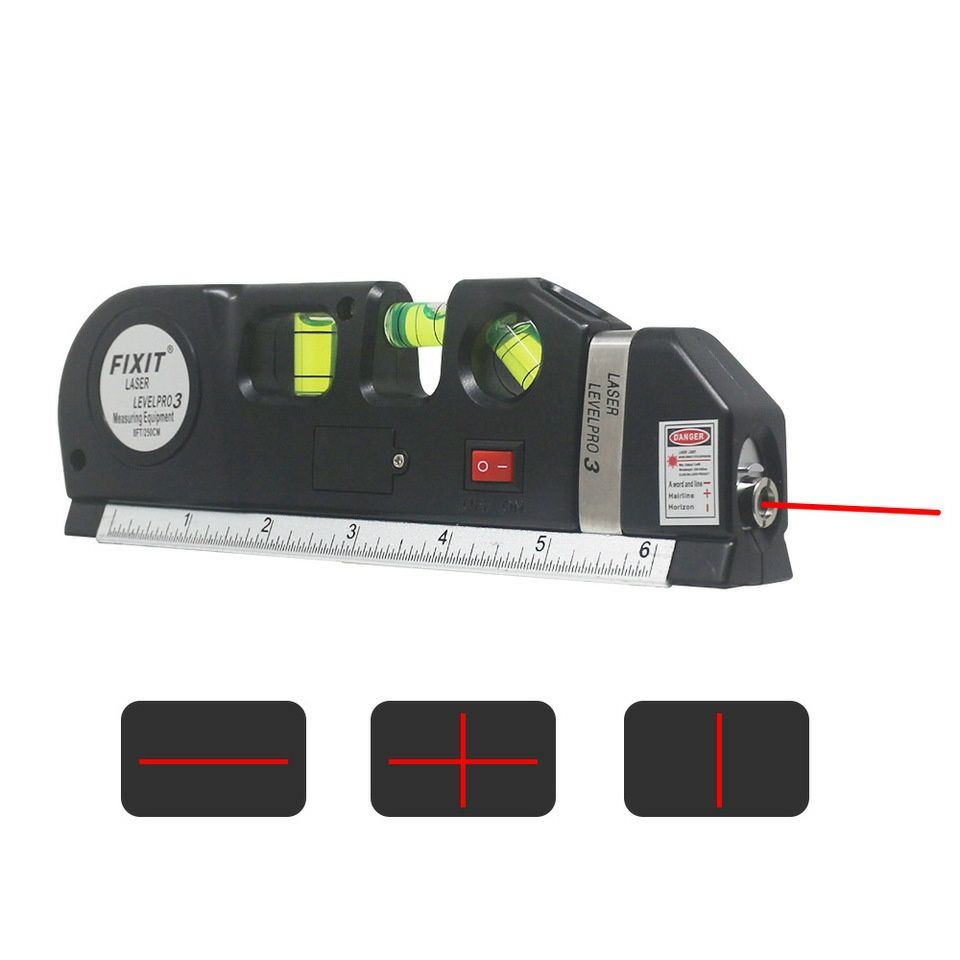 Лазерный уровень нивелир fixit laser level pro pr0 3 в 1 с рулеткой