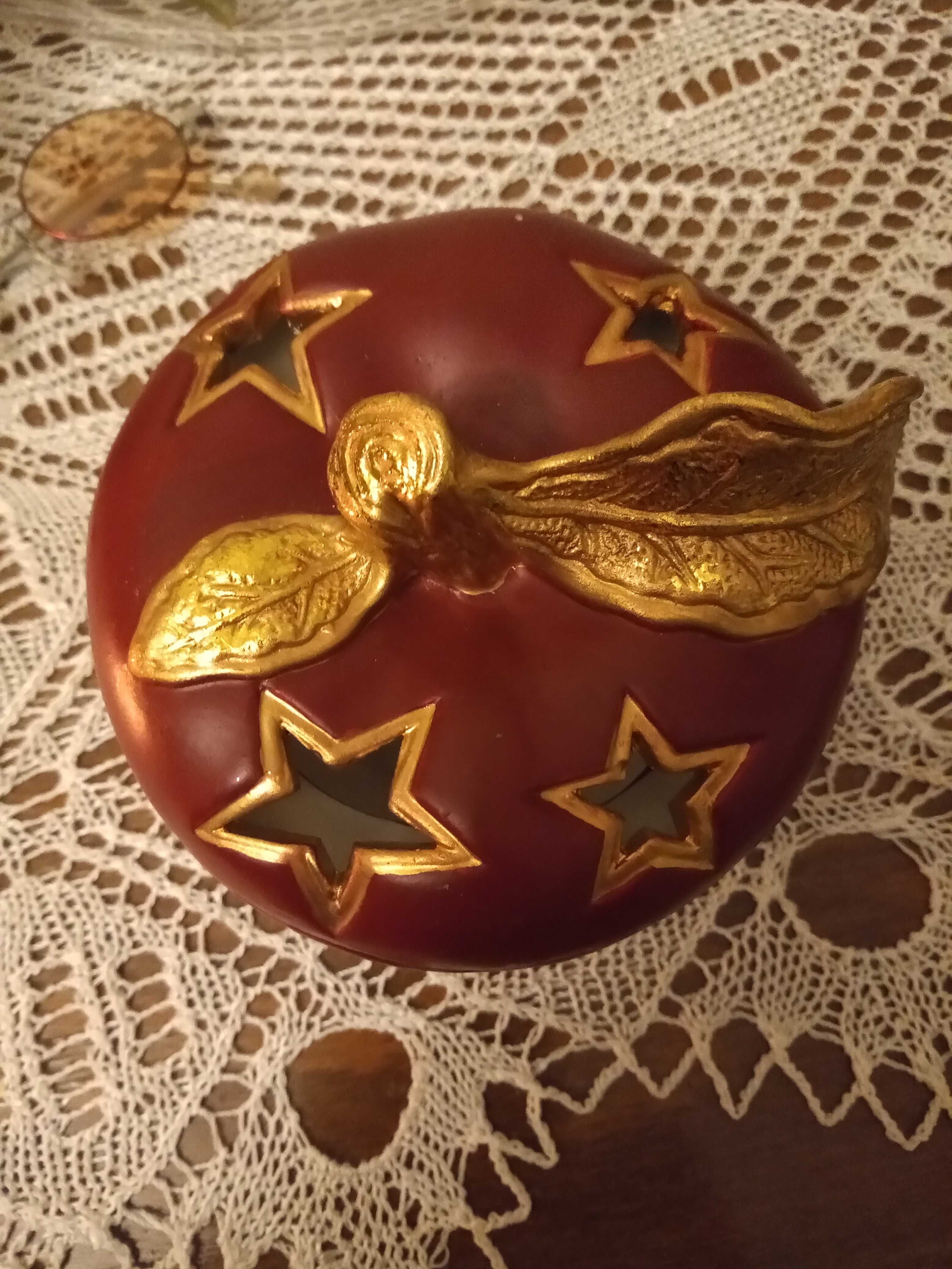 Bożonarodzeniowe jabłko,kominek na świeczkę