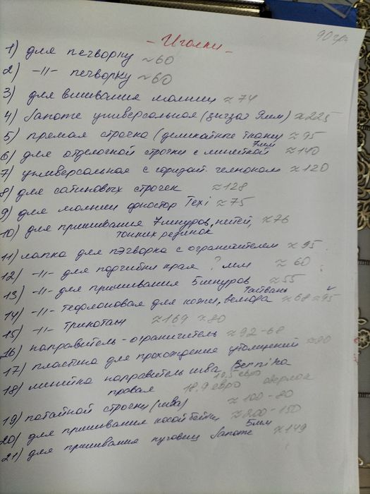 Швейные лапки для бытовых машин.