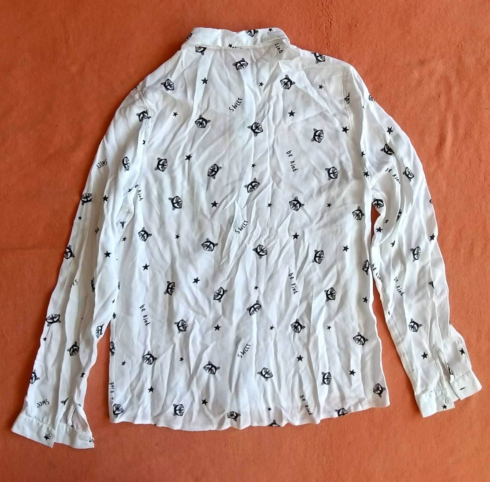 Bluzka koszulowa - cienka bawełna z długim rękawem