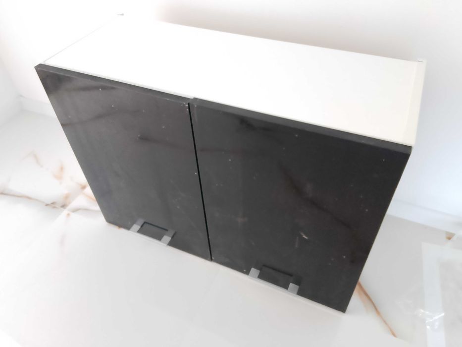Szafka wisząca Czarna Wysoki połysk kuchnia kuchenna Szeroka 80cm duża