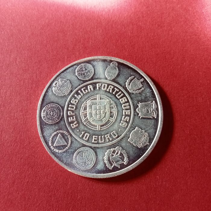 moeda 10.00 euros Nautica prata