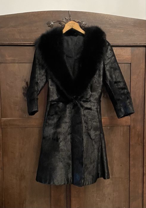 Piękne czarne naturalne futro skandynawskie r.34 XS