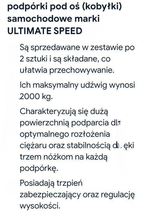 Podpórki samochodowe, kobyłki