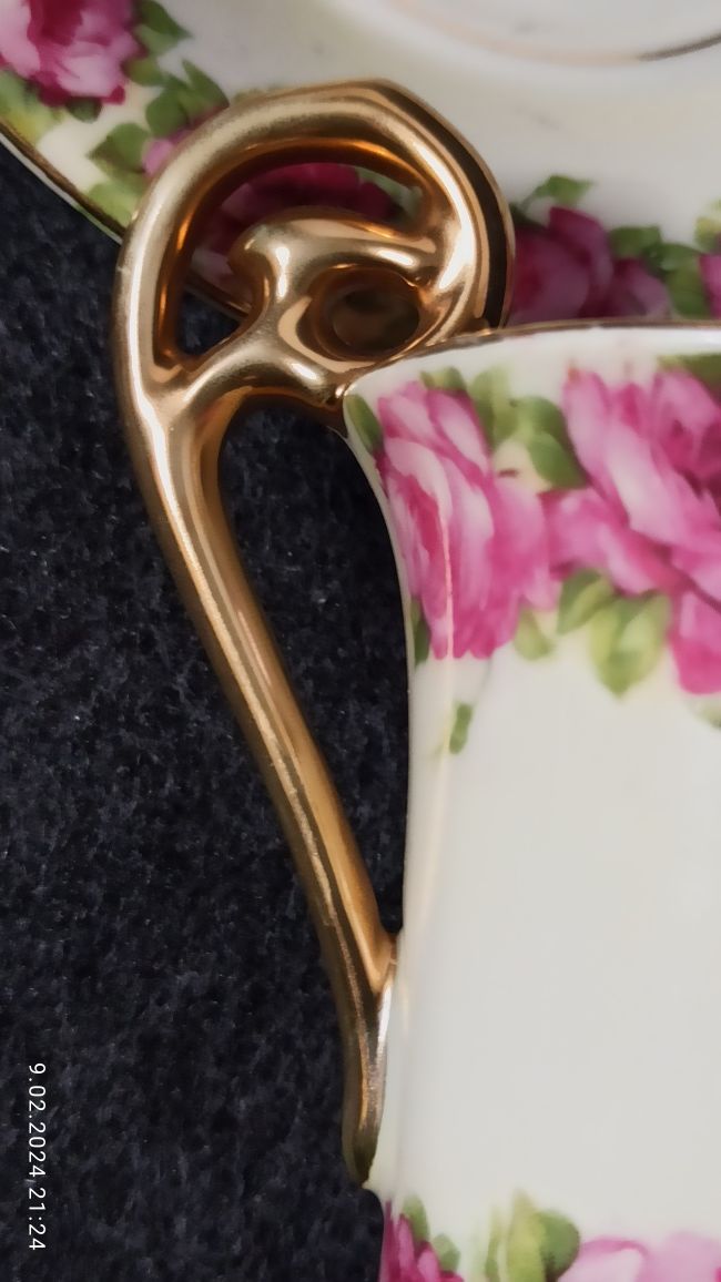 Porcelana Bawaria Fason ROSENTHAL Duo do Kakao  Dekor Róża Francuska