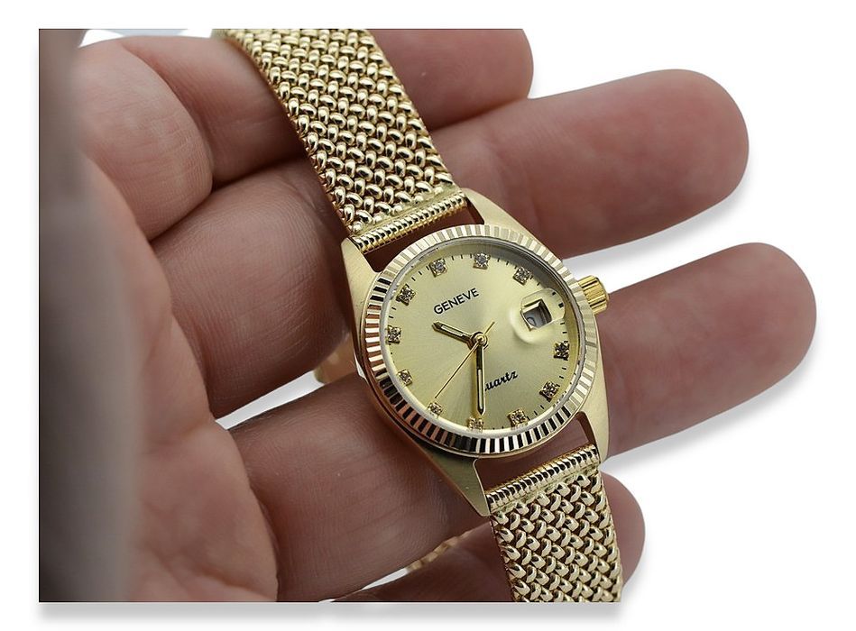 Złoty zegarek damski 14k 585 Geneve lw020ydyz&lbw003y Katowice