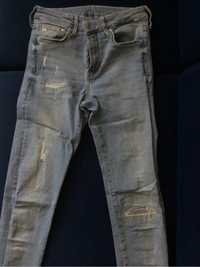 Jeansy dżinsy z rozdarciami skinny regular waist denim h&m