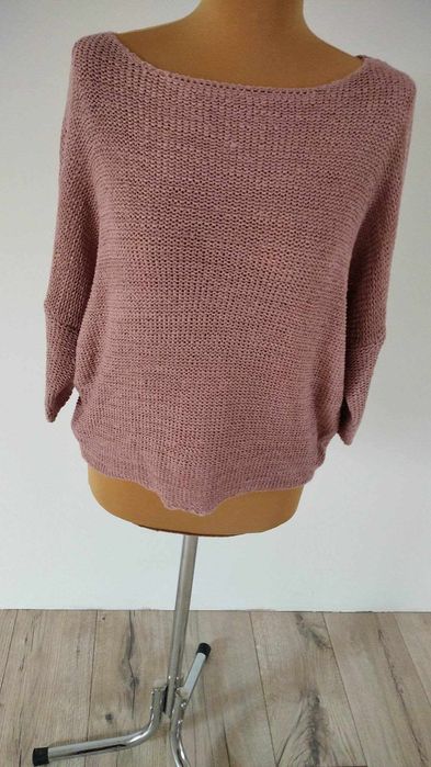 Sweter nietoperz s 36  brudny róż