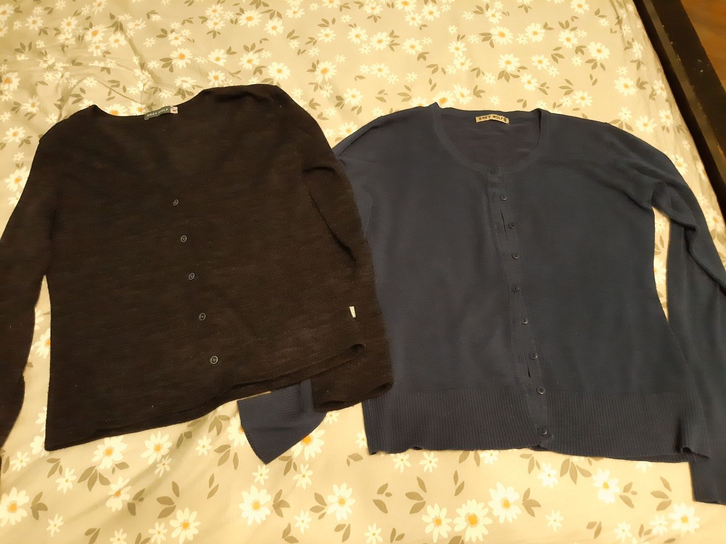 2x sweter damski, kardigan Grey Wolf S/M granatowy na guziki