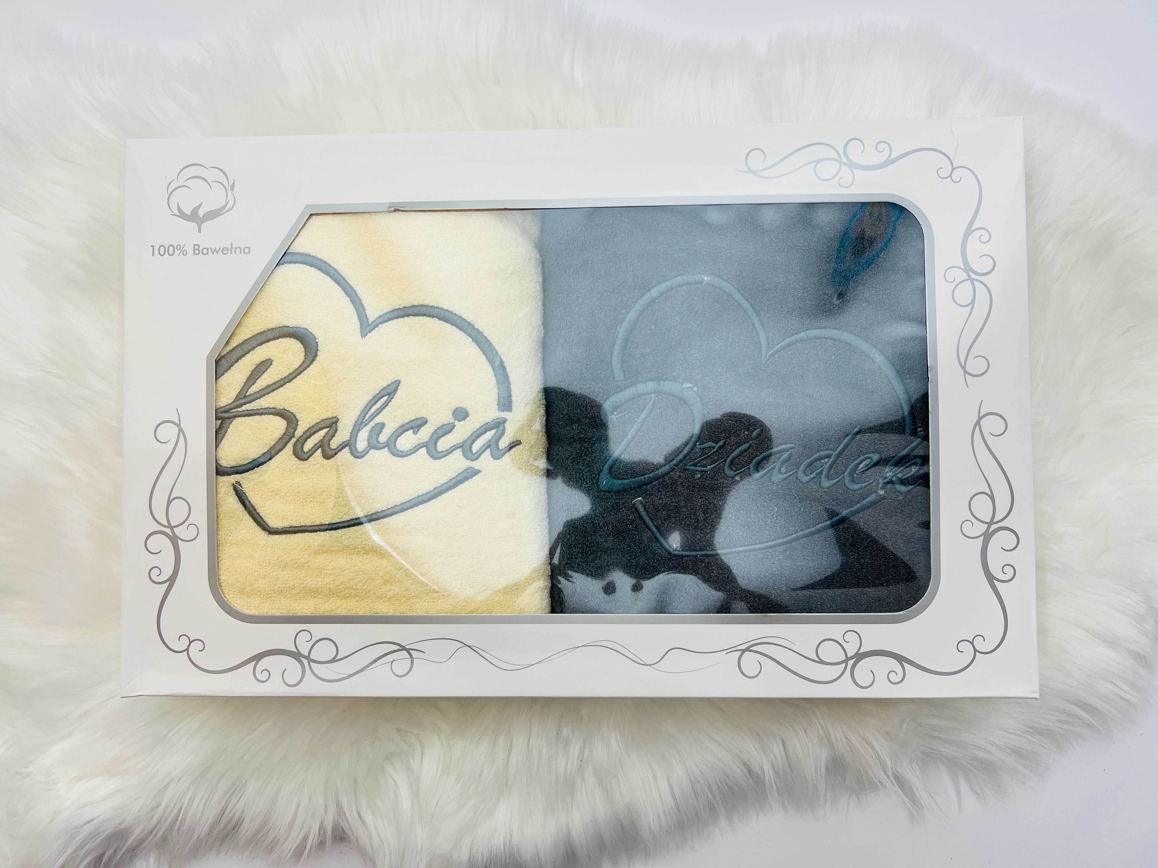 Ręcznik na dzień babci i dziadka 2 ręczniki 70x140cm 100% bawełna