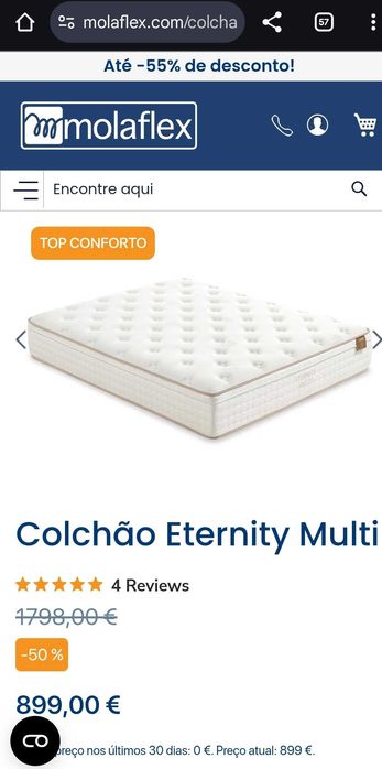 Colchão Molaflex Eternity Multi 90x200cm