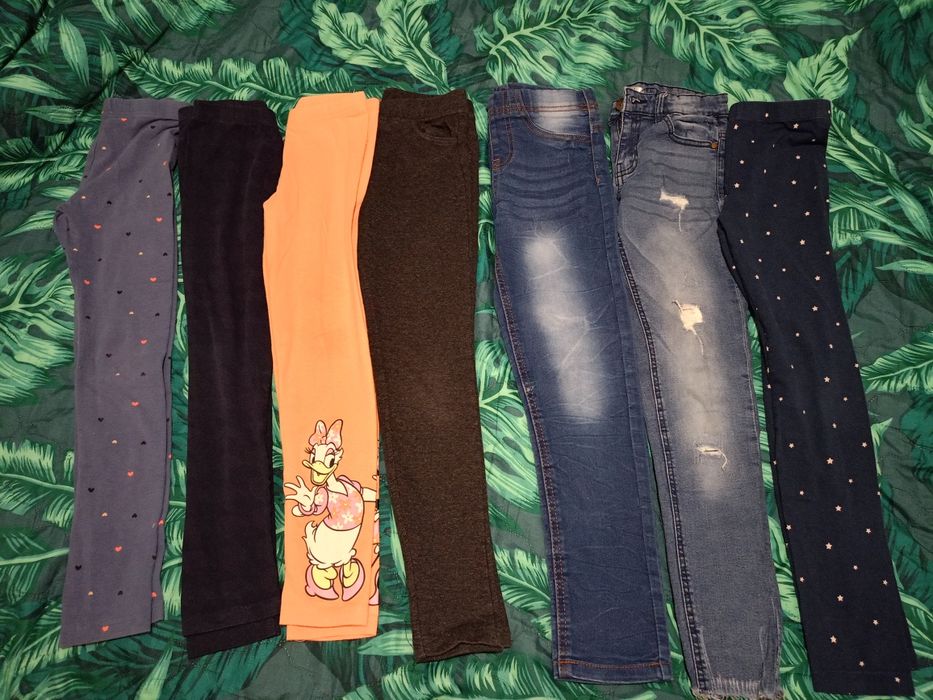 Paka 134 zestaw legginsów getrów dżinsów dla dziewczynki