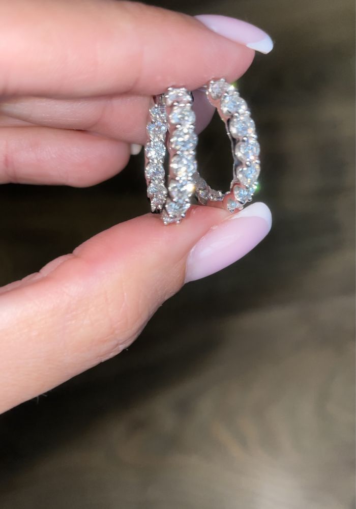 Невероятно яркий серьги с муассанитами 0.10ct серебро 925