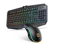 Klawiatura do gier AZERTY Francuski Multimedialna dioda LED + mysz USB