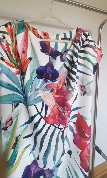 Sukienka wizytowa koktajlowa rozmiar 46 wielobarwna