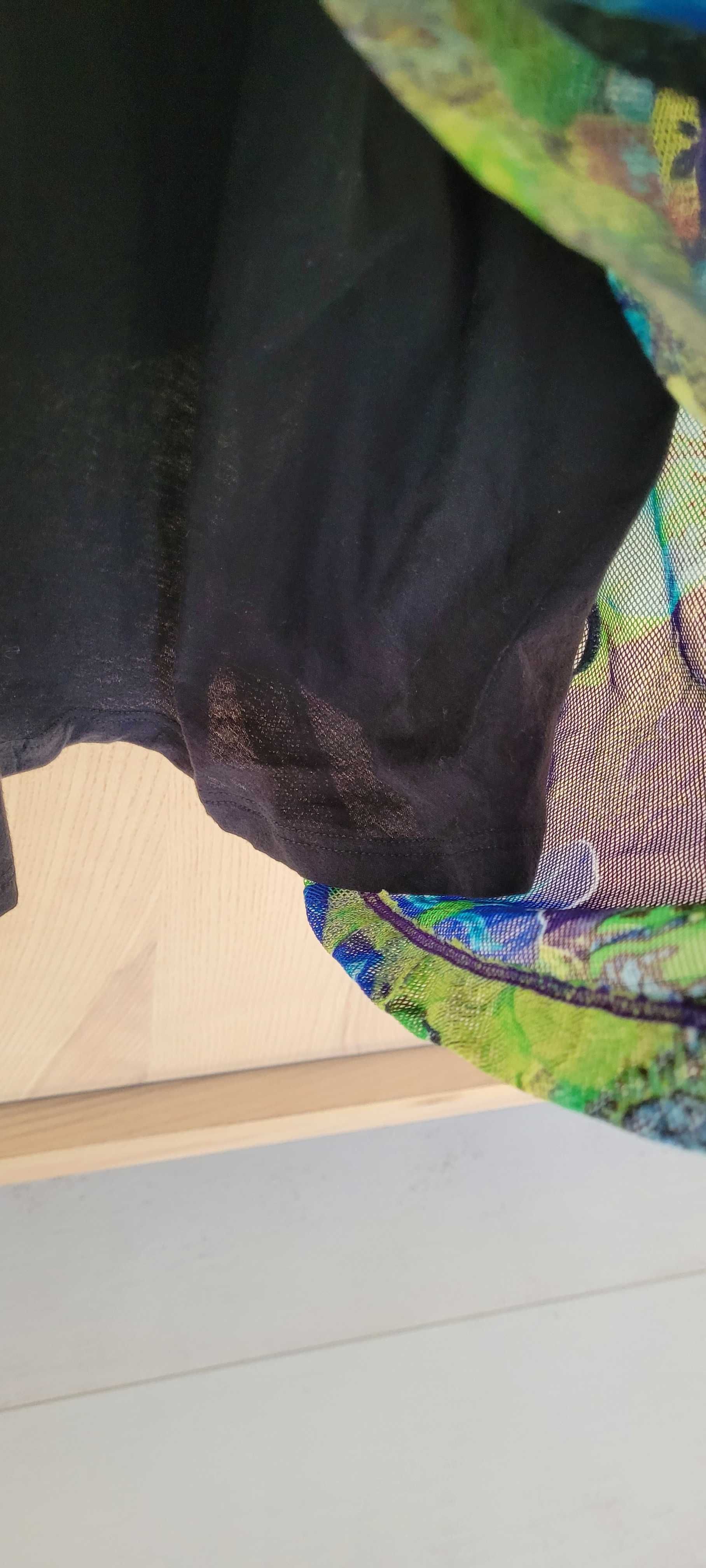 Wielobarwna długa sukienka rozciągliwa kwiaty Passport,ro XL