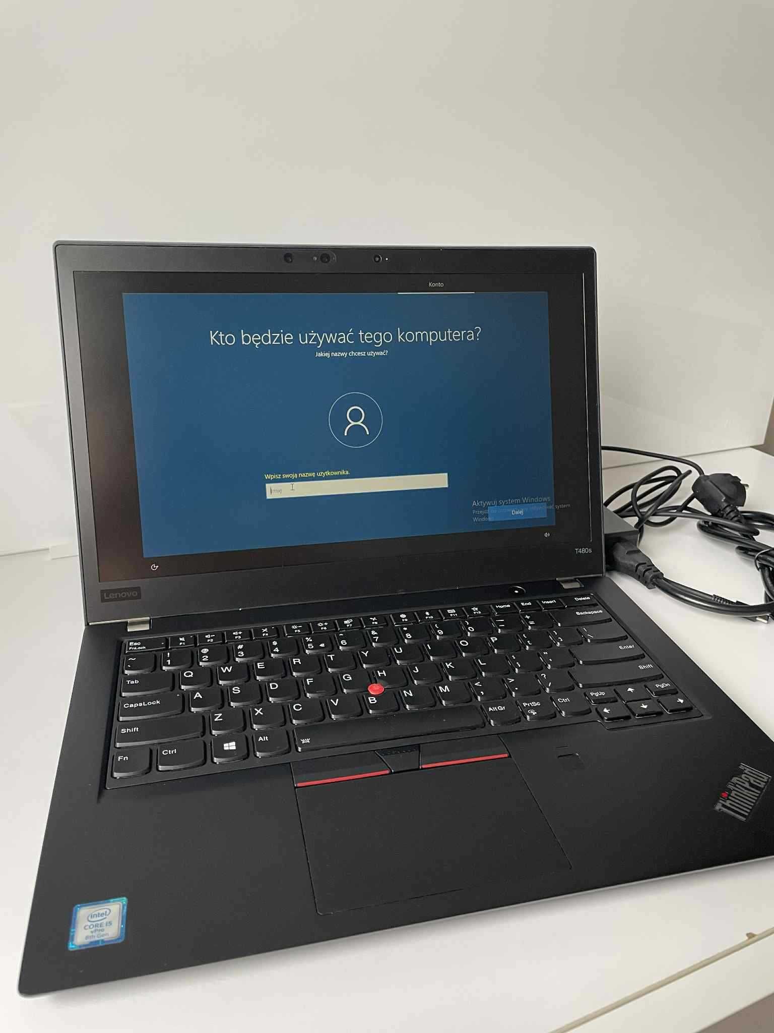 Lenovo ThinkPad T480s i5/8BG RAM/256 GD SSD m.2 WIN10 PRO stan idealny