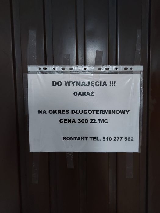 Garaż do wynajęcia na A.Fedorowicz