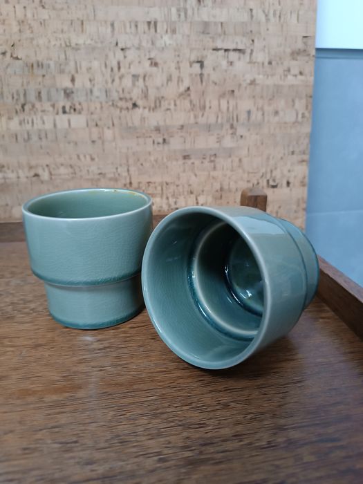 2 Vasos verdes pequenos