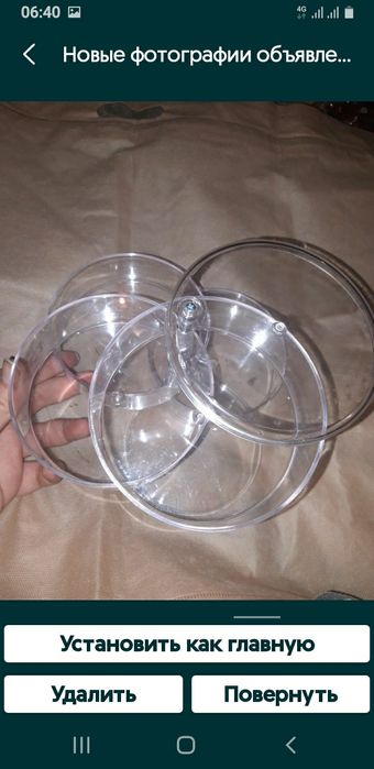 Шкатулка акриловая органайзер 4 секции прозрачная