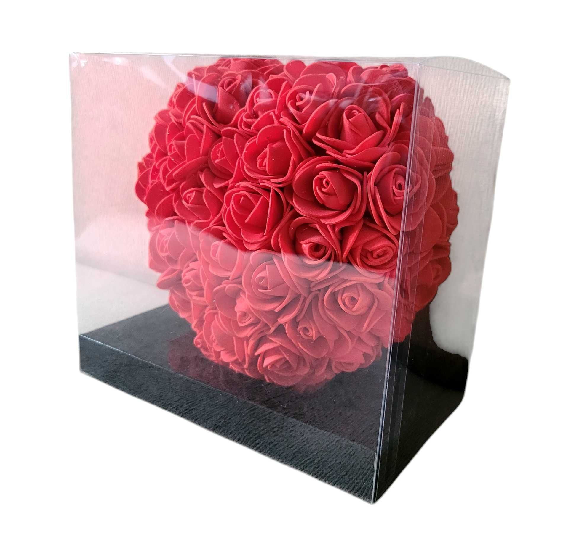 Serce z płatków róż 15 cm prezent w pudełku #527