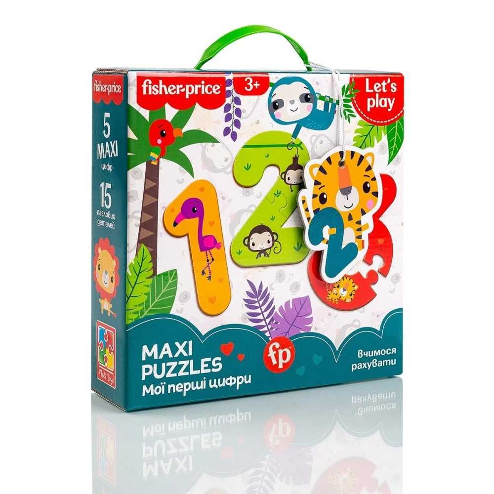Максі пазли Fisher-Price. Мої веселі друзі. Мої перші цифри 15шт