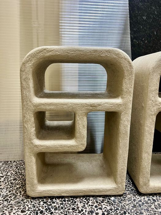 Nakastlik – Stolik, Szafka Nocna z Tynku Gliniano-Marmurowego | beż