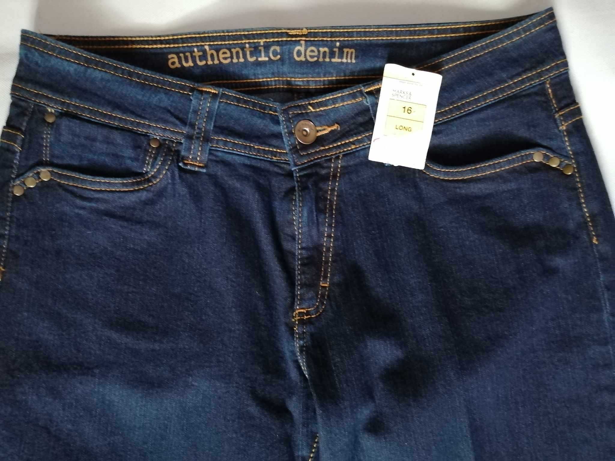 Marks & Spencer Nowe Spodnie Damskie Jeans UK 16 Dżinsy Bawełna