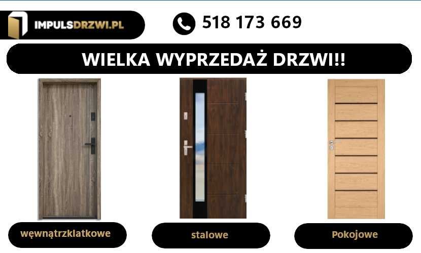 Drzwi Wejściowe ZEWNĘTRZNE/ WEWNĘTRZNE z Montażem