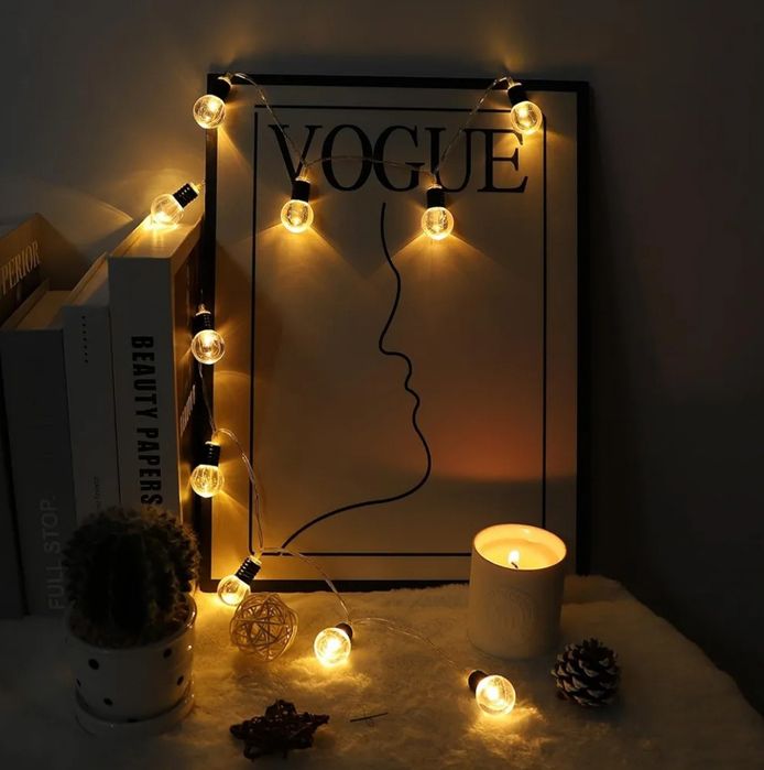 Lampki 10 LED Kryształowych kul