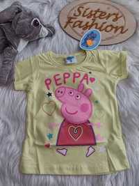 koszulka bluzka t-shirt świnka peppa serduszka  ostatnia 116