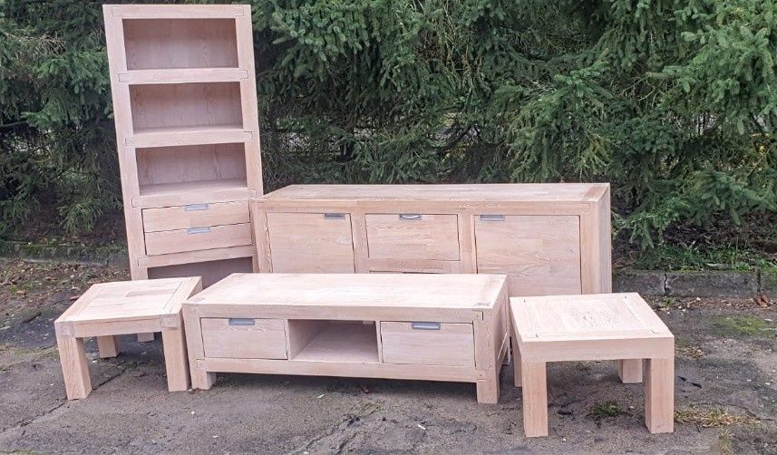 Komplet mebli drewno jasny dąb