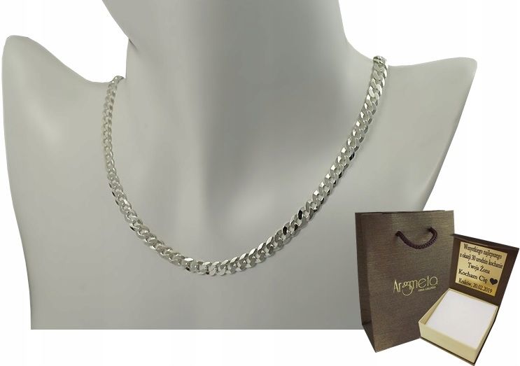 Łańcuszek Srebrny Pancerka 5,6 mm  Grawer GRATIS