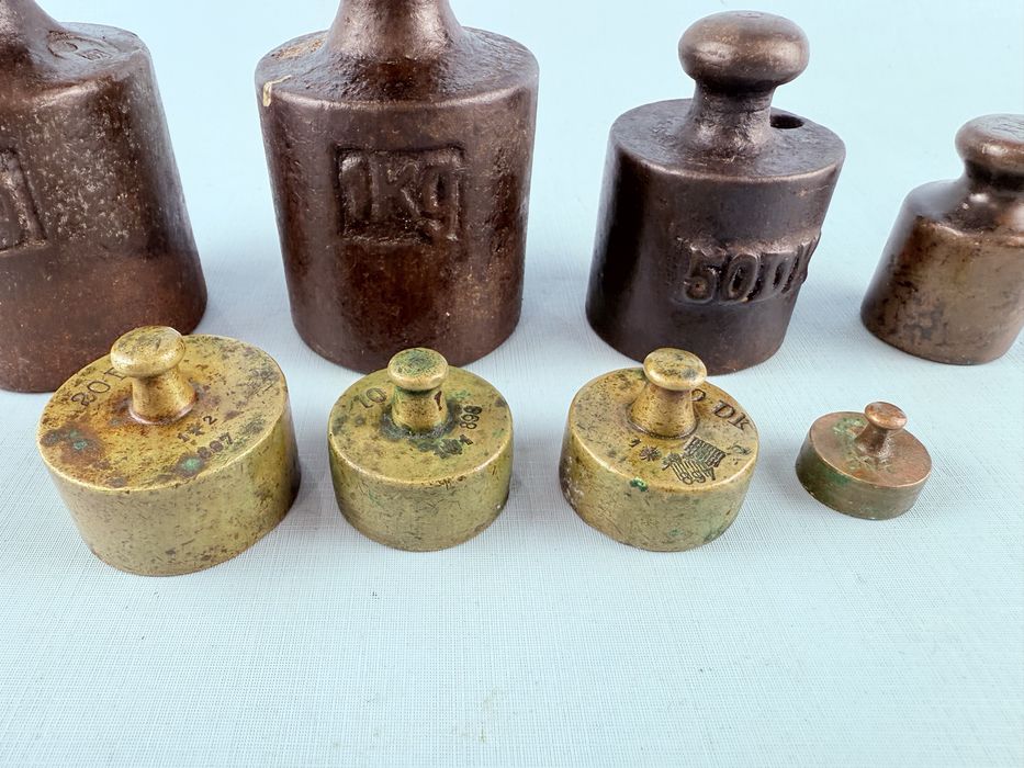 Zestaw ciężarków odważniki żeliwne mosiężne