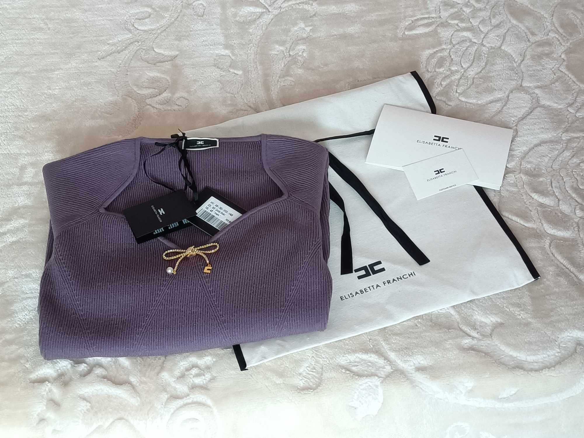 ELISABETTA FRANCHI sukienka damska wełniana midi
