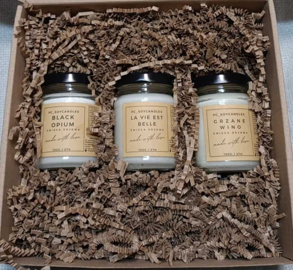 Zestaw Prezentowy Świece Sojowe Zapachowe 3x143ml