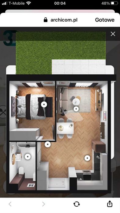 Dwupokojowe mieszkanie z ogródkiem, Złotno - Poleskie Ogrody.