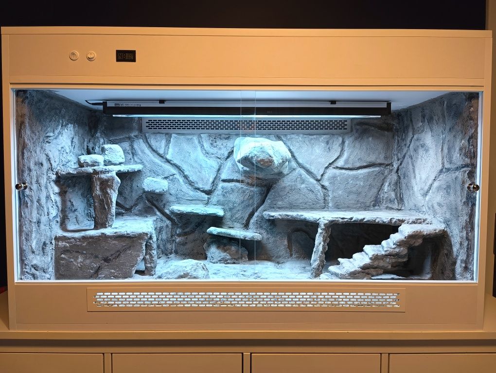 Terrarium dla agamy brodatej, 120x75x50 z wyposażeniem lub bez