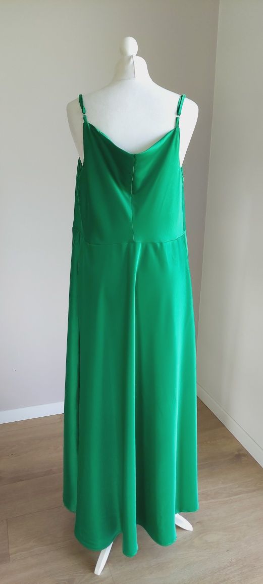 Nasty Gal r.48 zielona maxi sukienka na ramiączkach