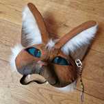 Maska Therian Kot Brązowy. Handmade.