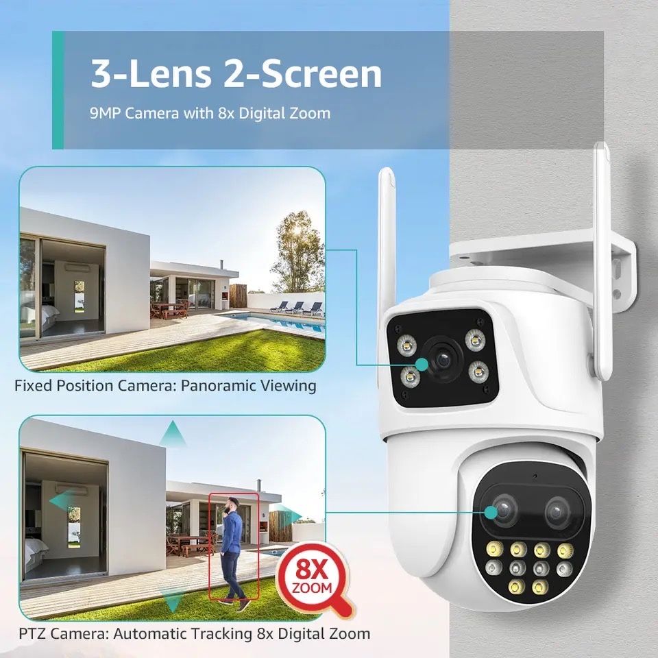 BOAVISION 12МР 8ZOOM ICsee ONVIF уличная поворотная Wi Fi камера
