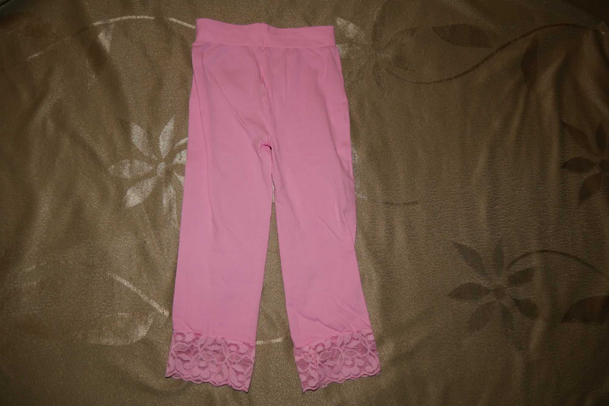 Getry legginsy rajtki rajstopy z koronka mikrofibra Yo różow 128 / 134