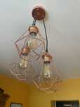 Żyrandol lampa wisząca loft kolor miedziany metalowa z żarówkami