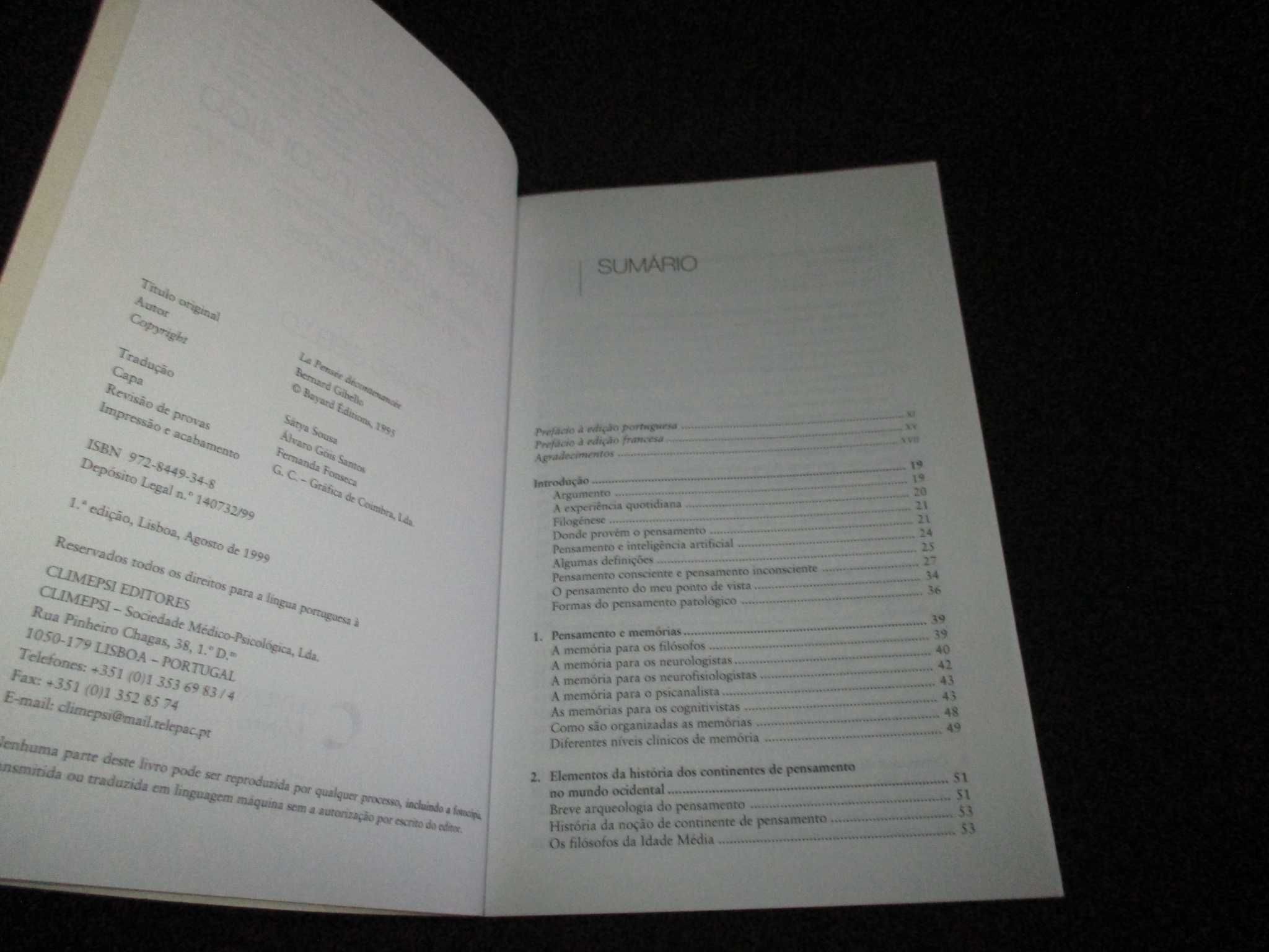Livro Pensamento incontido Bernard Gibello