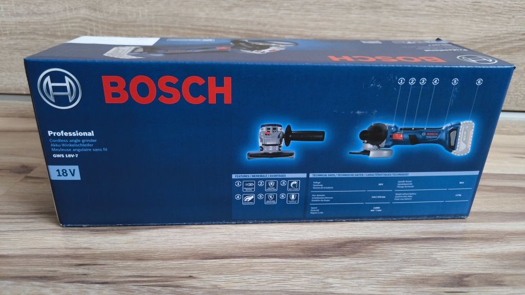 Szlifierka kątowa Bosch Professional GWS 18V-7 gwarancja