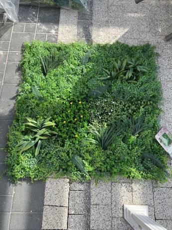 Sztuczna Zielona Ściana 100x100 sztuczne kwiaty jak żywe