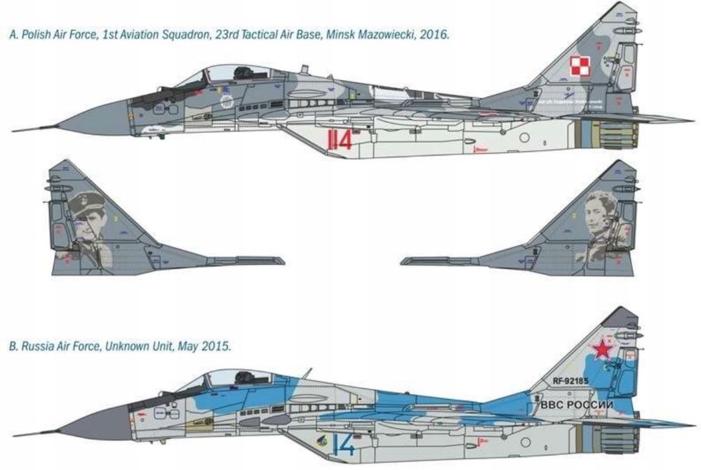 Italeri 1377  samolot MiG-29A Fulcrum  polski myśliwiec 1/72