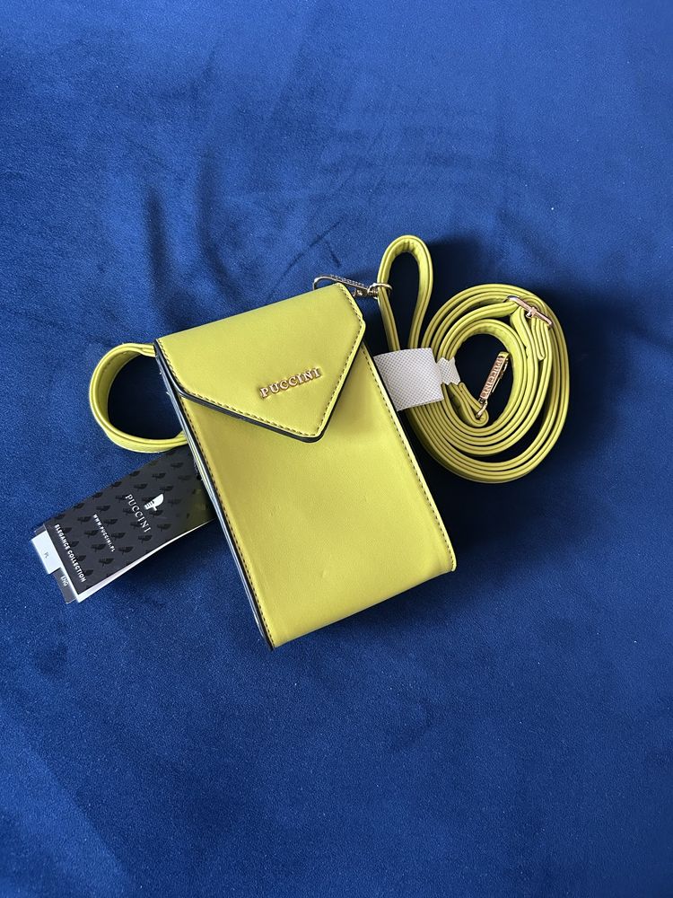 Nowa torebka torebeczka Puccini na telefon zielona